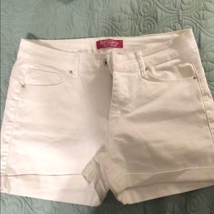 White “BUTT I LOVE YOU WAX JEANS” shorts